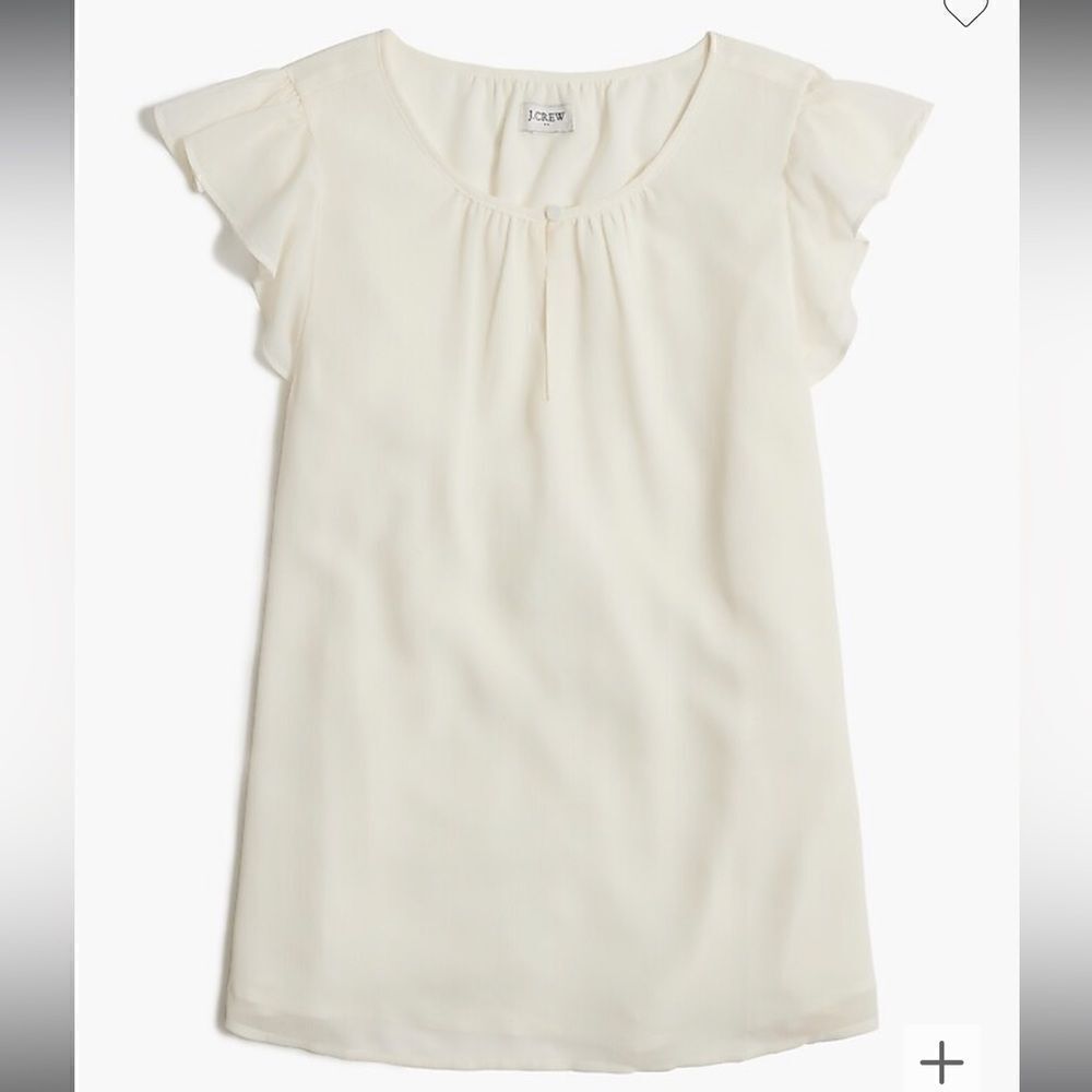 J. Crew Flutter-sleeve keyhole top*